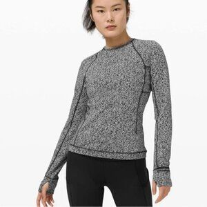 🌟 Lululemon Runderful Black & White Herringbone Long Sleeve Top SZ 4